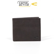 camel active Men Bi Fold Wallet Leather 9 Card Compartments Brushed Finished Dark Brown (SW7B32HBG7#DBN)