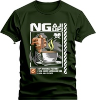 KAOS NGOPI NGAJI KAOS NGOPI NYAMBI NGAJI. NYARI ILMU SAMBIL NGOPI KAOS SANTRI GAUL
