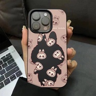 Casing iPhone 11 12 13 14 15 16 17 Pro Max Hollow out LABUBU Case For iPhone 14 15pm 14PM 16PM 17PM