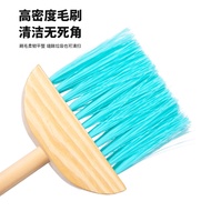 Detachable wooden toy cleaning kit, 6 pieces of children's cleaning toys include storage broom, mop, mop, dustpan, brush, blanket and storage holder.