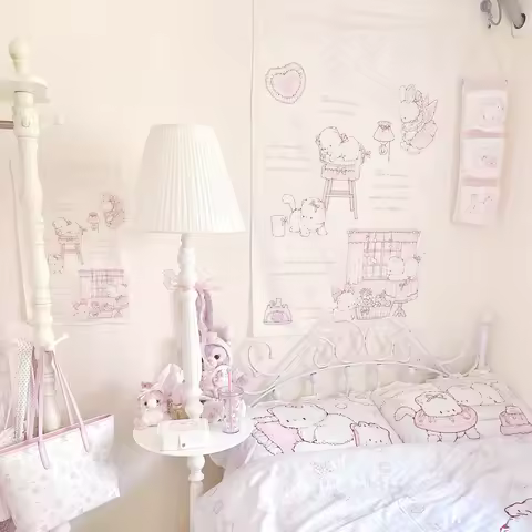 Kawaii Home Decor Cat tapestry bedroom dormitory decoration background cloth bedside tapestry bedroo