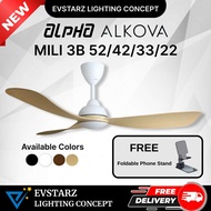ALPHA ALKOVA MILI LED / Non LED 3B 52/42/33/22 inches DC Motor Ceiling Fan with Remote Control