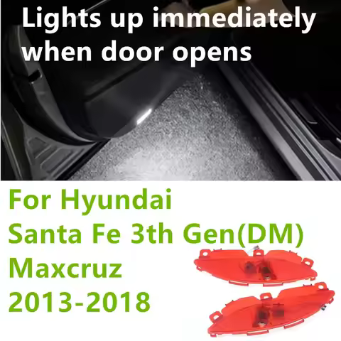 2PCS LED Welcome Car Door Light Projection Decorative lamp Accessories For Hyundai Santa Fe 3th Gen(