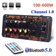 D100 D300 600W Bluetooth Audio Amplifier Board D100 Subwoofer Dual Microphone AMP Module 12V 24V 220