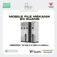 mobile file mekanik 20 compartment vip roll opack besi lemari arsip - full payment