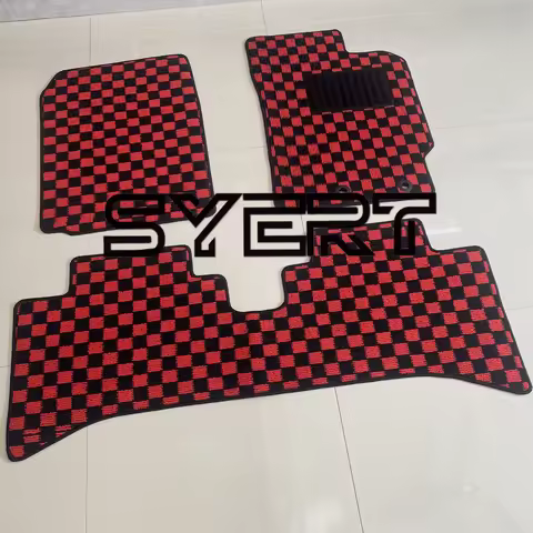For Toyota Aqua NHP10 2011-2021 RHD JDM Checkerboard Car Floor Mats Anti-Slip Carpet All-Weather Uni