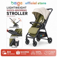Beige Murang stroller for baby 1-Click Fold Sit & Lie 5-Point Belt Tray Alloy Travel Compact beige s