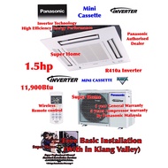 Panasonic 4-Way Ceiling Mini Cassette Inverter Air Conditioner R410a - 1.5hp CS-S12SB4HW-1 &amp; CU-S12MBZ  / 2.0hp CS-S18SB4HW-1 &amp; CU-S18MBZ / 2.5hp CS-S24SB4HW-1 &amp; CU-S24MBZ (Panel CZ-BT20EW-1) + Basic Installation Services (Klang Valley)