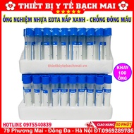 Ống Nghiệm Nhựa EDTA Chống Đông Máu Nắp Xanh [Hộp 100 Ống]