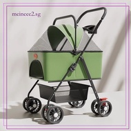 Foldable Pet Stroller Lightweight Pet Carrier Portable Cat Stroller Safety Seat Dog Trolley Meineee2