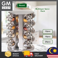 GMshop Multilayer Spice Rack Rotatable 360 Degree Spice Jar Spices Canister Spices Container Herb Seasoning Bottle