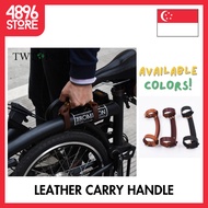 TWTOPSE Leather Bike Carry Handle Tape Strap For Brompton Folding Bicycle 3SIXTY Birdy Vintage Leather