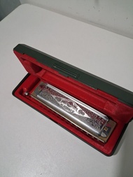 德國 M. Hohner 復古花紋口琴連原裝盒零件用(冇了吹蓋)