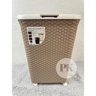 1200 Rattan Cane Laundry Basket with Wheels