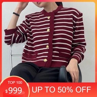 CHEAP - HECTIC Lalisa Knit Cardy Premium - Women's Striped Cardigan, Thick Premium Knit Material - K