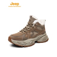 Jeep jeep Men's Shoes Snow Boots Men 2025 Winter Fleece Lining Thickened Men's Shoes Men's Warm Cott