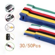 30/50 Pcs Releasable Cable Ties Plastics Fastening Reusable Cable Tie Straps Nylon Wrap Zip Bundle B