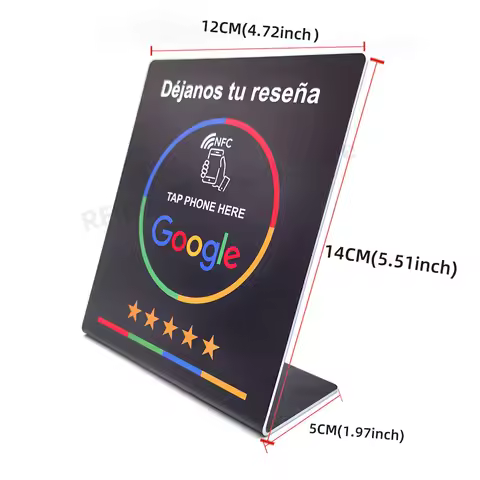 13.56Mhz programmable Google Review Card NFC station table NFC Google Reviews display card standing 