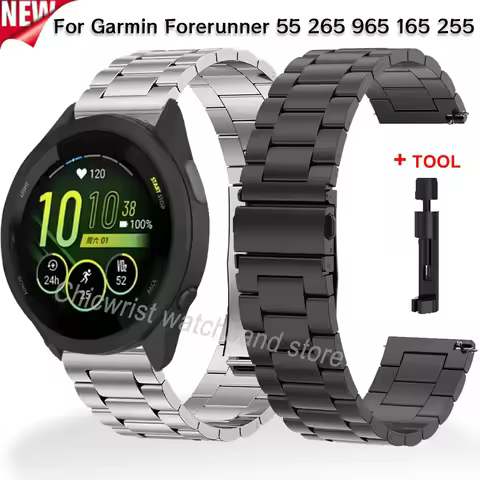 Metal strap For Garmin Forerunner 55 265 965 165 255 22mm 20mm 18mm Bracelet band for Gramin Active 