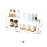 全城熱賣 - 可伸縮分層置物架日式檯面櫥櫃內伸縮收納架（伸縮款小號白色）（平行進口）