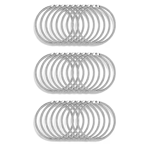 A13E-Binder Rings, 3 Inch Metal Index Card Book For Notebook, Keychain 50 Pack Loose Leaf Binder Rin