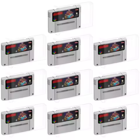 Box Protector For SNES For Super Nintendo Cart Cartridge Region PAL Game Custom Made Clear Plastic C
