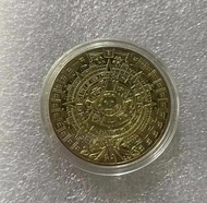 เหรียญที่ระลึกเม็กซิกัน Maya ปฏิทิน Aztec ศิลปะคำทำนายวัฒนธรรมชุบทองแท่งเงินจำลองของสะสม Cx COD