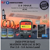 (M20 PWB20 Set For 4.0-5.0 Acres) #M20 MAXSON ENERGIZER (AC & DC) Polywire Solar Panel Electric Fenc