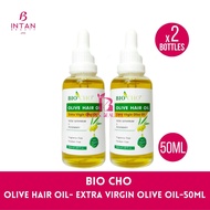 BIO CHO Minyak Rambut Olive Hair Oil- 50ML- Anti Frizz Virgin Olive Oil Rose Smell For Hair- 100%NAT