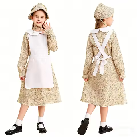 Colonial Enfants Pioneer Outfit Halloween Country Party Performance Clothing Grandma Style Modern En
