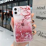 Upper Lower Peach Blossom Tree Glitter Phone Case Suitable for Samsung S24ultra/S22/NOTE20/A40/A33