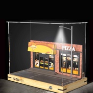 [tlvcbd] 1/32 Scale Pizza Shop Diorama Model Scene Parking Garage Diorama Scenes Parking Lot