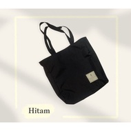 Tot Bag Wanita NUDIE BAG CANVAS LARGE SUEDING THICK SOFT Black college bag J2B2 CAN Pay on Delivery 