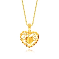 SK Jewellery SK 916 Lace-Up Heart Gold Pendant