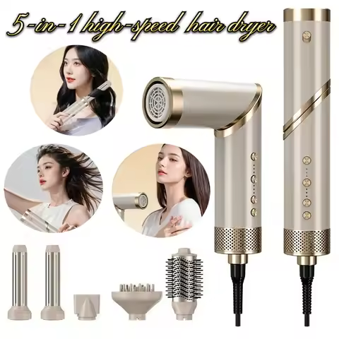 5 in 1 Hair Dryer Brush Hot Comb Set Professional Curling Iron Hair Straightener Styling Tool For Pr