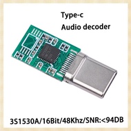 Type-C 16Bit Digital Audio Headphone Adapter Lossless Sound Quality Dac Decoding Sound Card Amp Diy for Smart Device