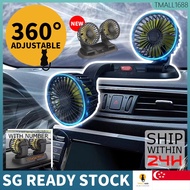 [✅SG Ready Stock] Car Strong Dual Fan Air Conditioning Double Booster Cooler 360° Desktop USB Mini F