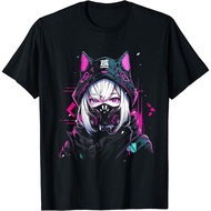 Japanese Girl unisex cotton t-shirt - Cyberpunk Japanese Anime Girl T-shirt