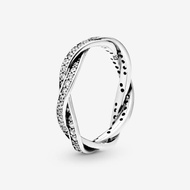 Pandora Sparkling Twisted Lines Ring Original - SILVER cincin ori gift