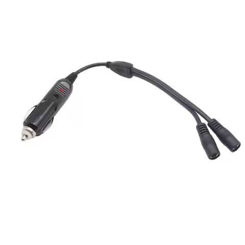 18AWG 12V Car Cigarette Lighter Power Supply Male to Dual 2 DC 5.5mm x 2.1mm Female Adapter Cable fo