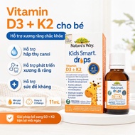 Nature's Way Kids Smart Vitamin D3 K2 Drops 11ml - Vitamin D3 K2 Supplement Support for Children