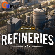 KITBASH3D - REFINERIES | INDUSTRIAL OIL & GAS PLANT 3D ASSET PACK | DIGITAL DOWNLOAD | BLENDER UNITY