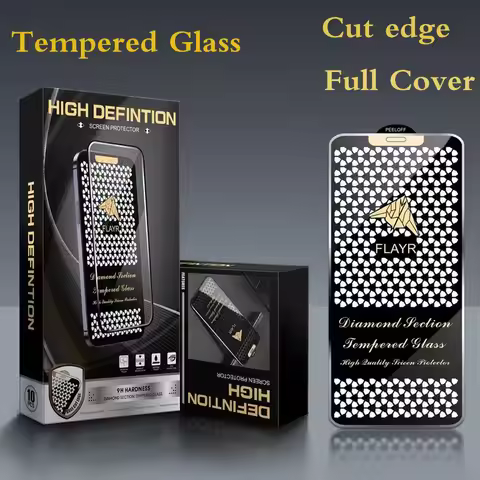 Premium Diamond Glass For iPhone 17 16 15 Pro Max 13 14 Plus Air 3D Cut Edge Tempered Film Screen Pr