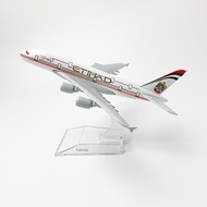 Yalinda Etihad Airways A380 16cm model airplane kits child Birthday gift toys plane models