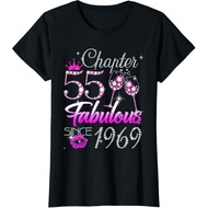 Men's cotton T-shirt Chapter 55 Fabulous Since 1969 55th Birthday Queen Diamond T-Shirt Fast Shippin