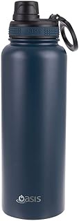 Oasis Stainless Steel Insulated Sports Water Bottle with Screw Cap 550ML - Navy