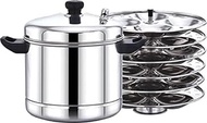 Stainless Steel Idli Cooker, Idly Maker with 6 Plates, 24 idlis, Silver Induction &amp; Standard Idli Maker