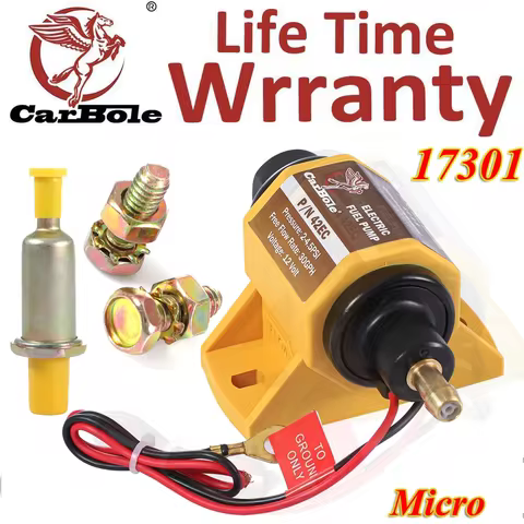 17301 For Edelbrock Micro In-Line Electric Fuel Pump 38 GPH 7 PSI Max Gas/E85 US