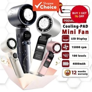 Rechargeable Cooling Pad Mini Fan with 5000mAh Battery, Portable Turbo Fan with Flashlight