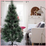(WY) Christmas Tree 120cm 150cm 180cm 210cm 4Ft 5Ft 6Ft 7Ft Metal Stand (GREEN-SNOW)